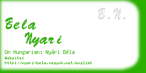 bela nyari business card